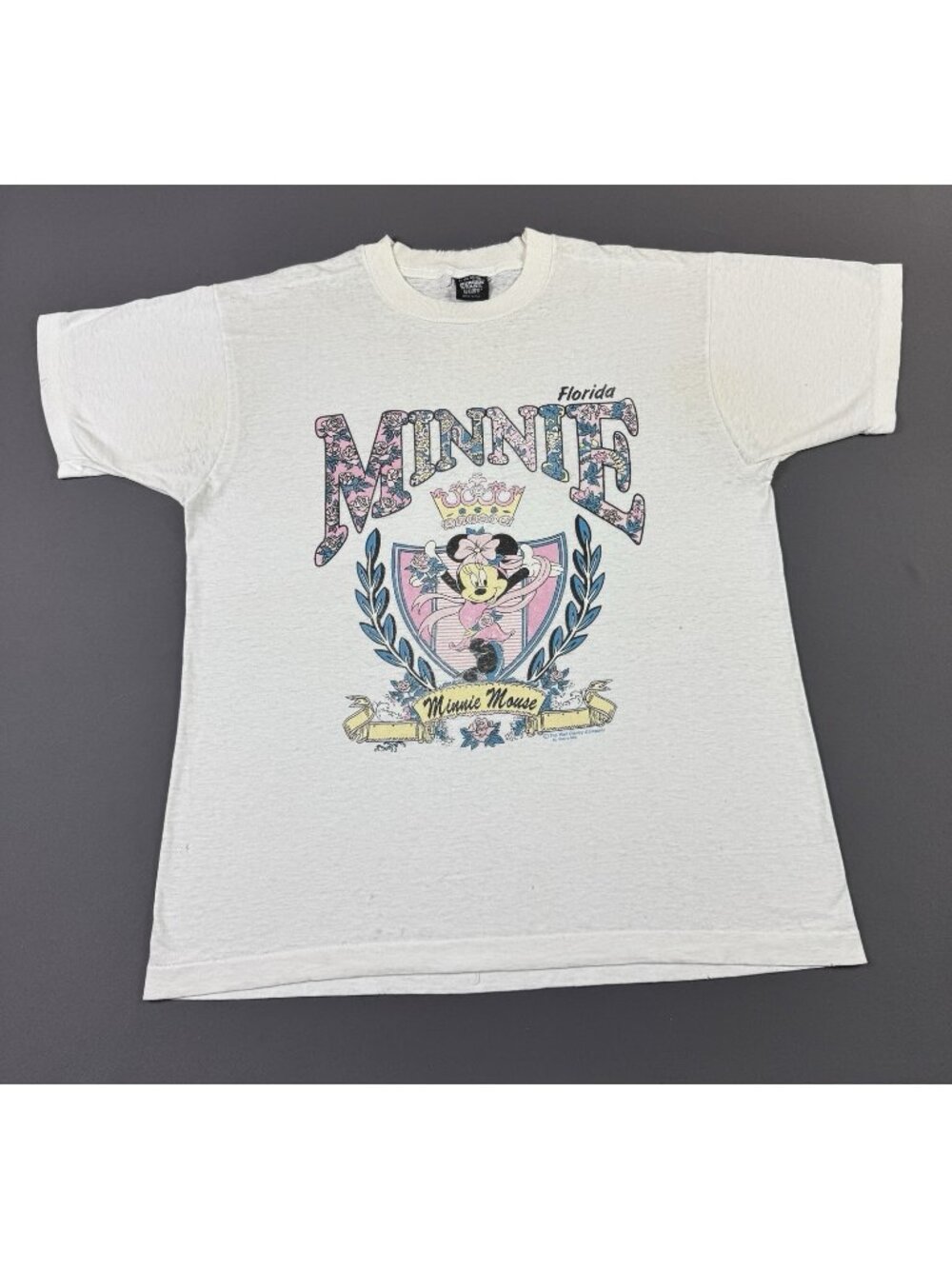 Rare Vintage 90s Minnie Mouse Queen Art Walt Disney World Florida Sun Fade Large